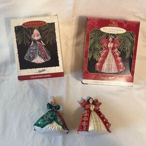 KEEPSAKE the Label Holiday Barbie Ornaments - Red and Green